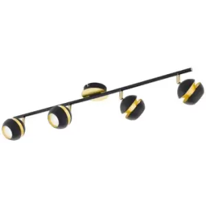 Image of Nocito - 4 Light Spotlight Matt Black, Gold, GU10 - Eglo