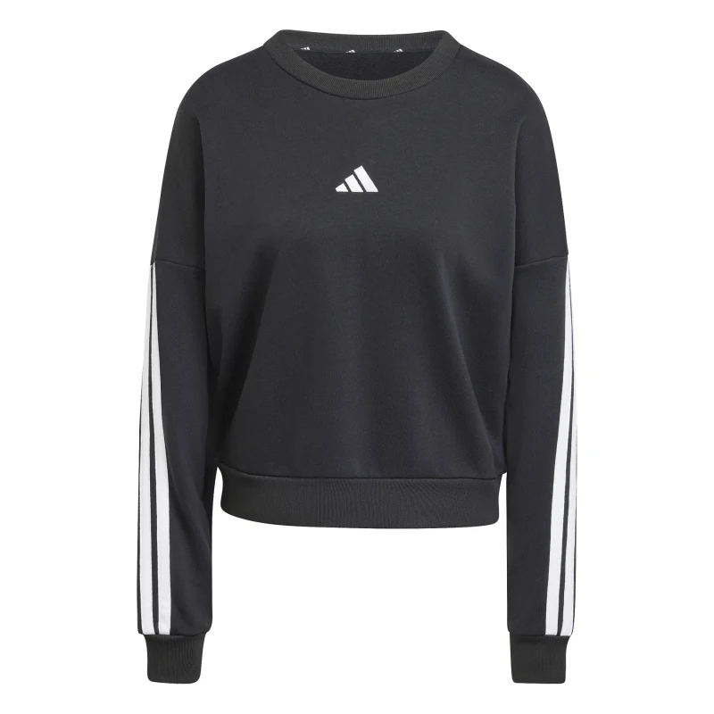 Image of Adidas Womens French terry sweatshirt adidas Essentials 3-Stripes Noir Female L