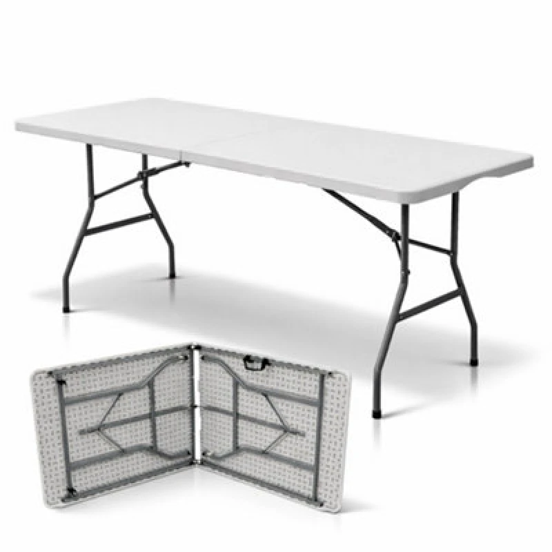 Image of Oypla 6ft Folding Outdoor Trestle Table White