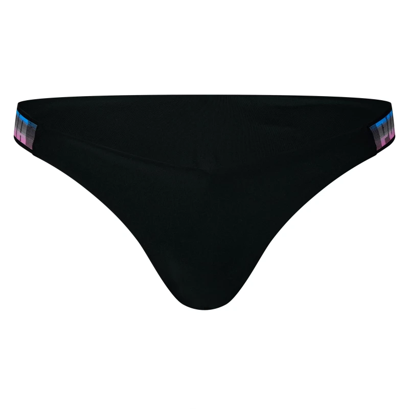 Image of Puma Swim V-Shape Brazilian Bikini Bottoms Womens - Black 8