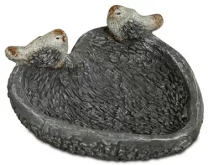 Image of Polystone Mosaic Heart Shaped Bird Feeder Bowl