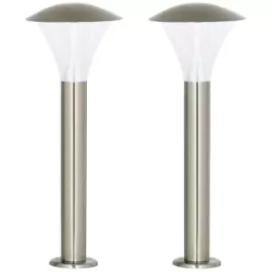 Image of 2 PACK Outdoor Footpath Downlight Lamp Steel 6W Bright Driveway Light Post Path