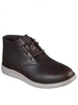 Image of Skechers Status 2.0 Lace Up Boot - Chocolate