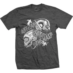 Image of Marvel Comics - Ant Man & The Wasp Heads Comp. Unisex Medium T-Shirt - Grey