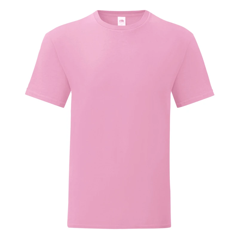 Image of Fruit Of The Loom Fruit of the Loom Men Iconic T-Shirt in Rose Size: Small Rose S Male 5063300509562