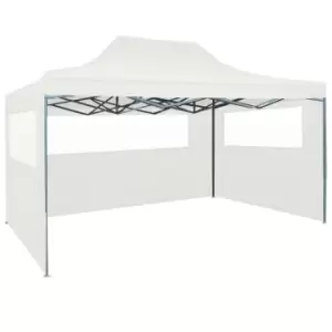 Image of Vidaxl Professional Folding Party Tent With 3 Sidewalls 3x4 M Steel White