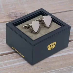 Image of Harvey Makin Cufflink Set Heart Shaped Locket Frames