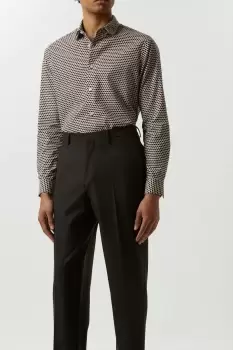 Image of Mens Brown Diamond Printed Shirt