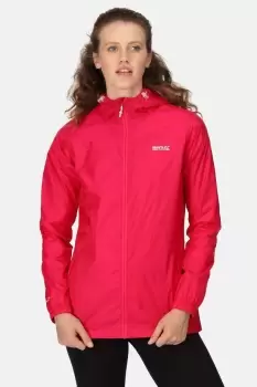 Image of Regatta III Potion Pink Waterproof Hooded Pack-It Jacket - Womens - Size: 8
