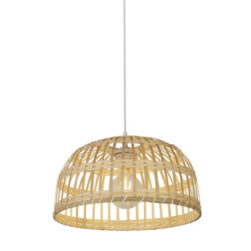 Image of Lighting Collection Bamboo Easy Fit Shade, Brown 701213