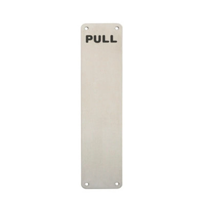 Image of Loops Pull Engraved Door Finger Plate 350 x 75mm Satin Stainless Steel Push Plate Metallics