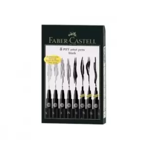 Image of Faber Castell PITT Artist Pen Set Black Set of 8