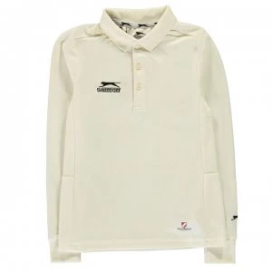 Image of Slazenger Long Sleeve Cricket Shirt Juniors - White
