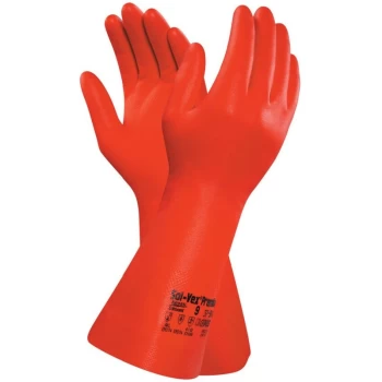 Image of 37-900 Solvex Red Gloves Size 10 - Ansell
