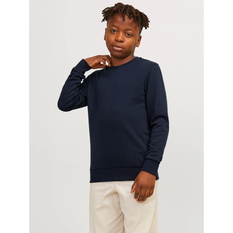 Image of Jack and Jones Kids Bradley Crew Sweatshirt Navy Blazer male 10 Years
