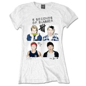 Image of 5 Seconds of Summer - Scribbles Womens Large T-Shirt - White