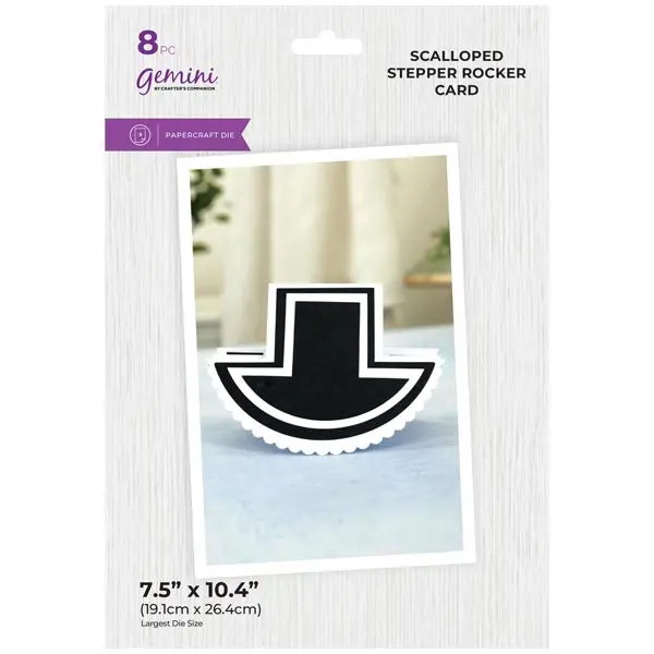 Image of Gemini Dimensionals Shaped Card Die Set Scalloped Stepper Rocker Card Set of 8