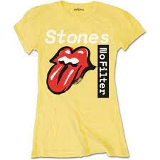 Image of The Rolling Stones - No Filter Text Womens X-Large T-Shirt - Yellow