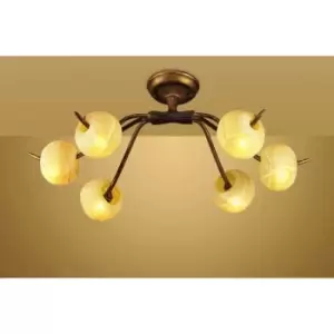 Image of Ceiling lamp Wave 6 G9 bulbs, rusty gold