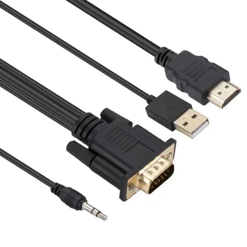 Image of FDL 2M HDMI TO VGA & 3.5mm AUDIO ADAPTOR CABLE - M-M