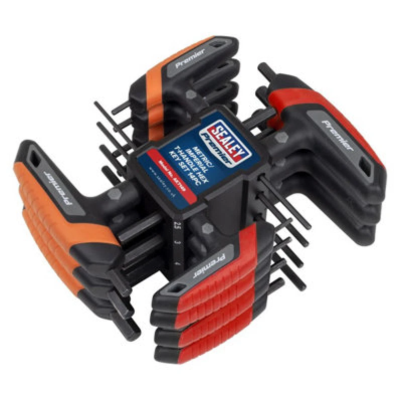 Image of Sealey Premier 14 Piece T Handle Hexagon Alley Key Set Metric and Imperial AK7149