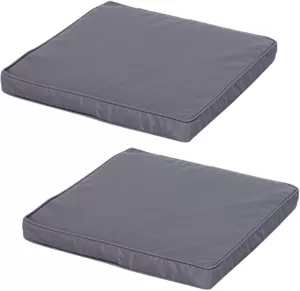 Image of Outsunny 2 Piece Cushion 1 Seat Cushion 1 Back Pad for Rattan Sofa Chair, Indoor and Outdoor Use, Dark Grey