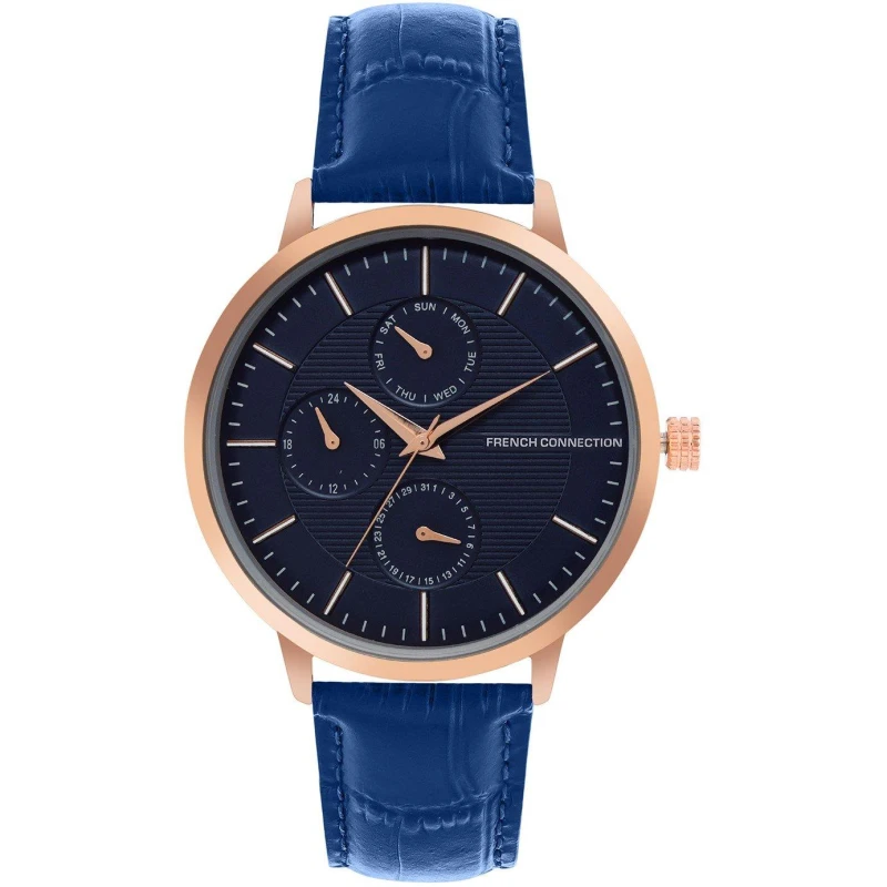 Image of French Connection Mens Analog Watch Blue Strap Blue female One Size