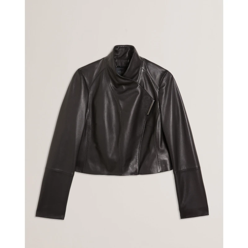 Image of Ted Baker Womens Leather Jacket Black female 8 (XS)