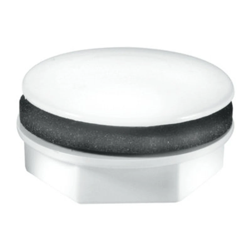 Image of Mcalpine Tapstop-Wh White Plastic Tap Hole Stopper: 17mm Long Thread