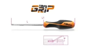 Image of Beta Tools 1266BP Beta GRIP Ball Head Hexagon Screwdriver Non-Slip 2mm