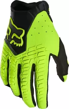 Image of FOX Pawtector CE Motocross Gloves, black-yellow, Size S, black-yellow, Size S