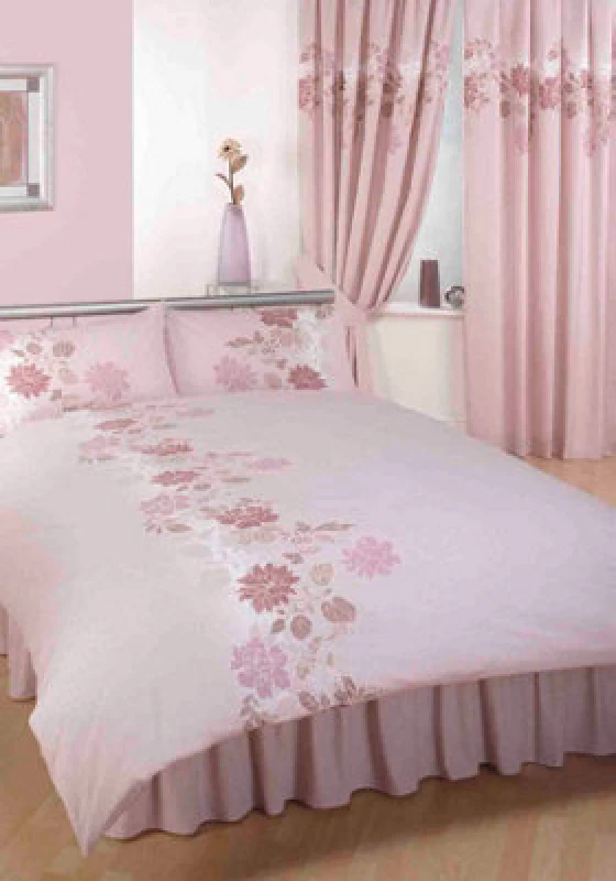 Image of Rapport Home Chantilly Floral Eyelet Window Curtains 66X72 Mink