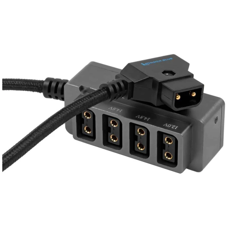 Image of Kondor Blue 12V Metal D-TAP Hub Voltmeter 4 Way Port Power Tap