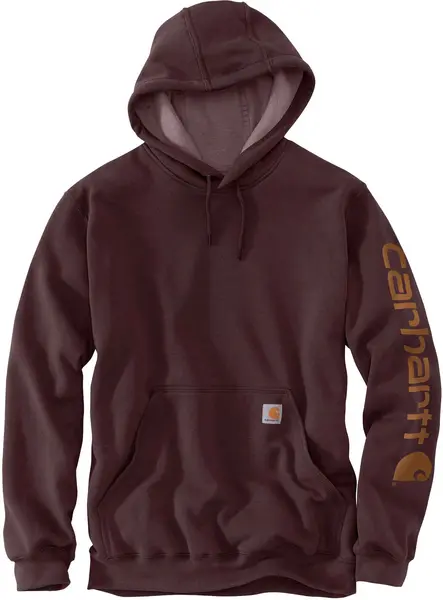 Image of Carhartt Midweight Sleeve Logo Hoodie, purple, Size XS
