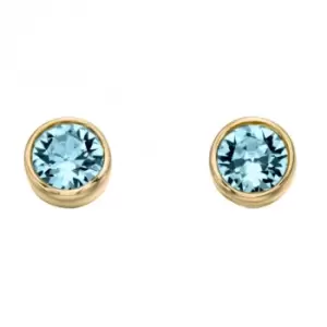Image of March Yellow Gold Plated Birthstone Earrings with Swarovski Crystal E1539