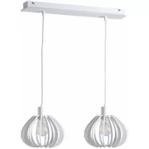 Image of Keter Nicoleta Bar Pendant Ceiling Light White, 52cm, 2x E27