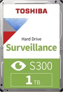 Image of Toshiba 1TB S300 Surveillance 3.5" SATA Internal Hard Drive 64MB Cache 180TB/Year workload (CMR)