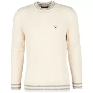 Image of Barbour Mens Wicket Crew Neck Jumper Neutral Medium