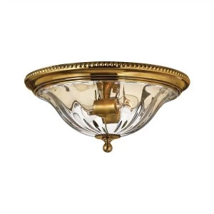 Image of 2 Light Flush Mount Ceiling Light Burnished Brass, E27