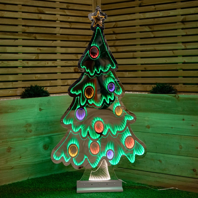 Image of 4ft (1.2m) Tall Light up Christmas Tree Infinity Decoration with Multi-Coloured LEDs