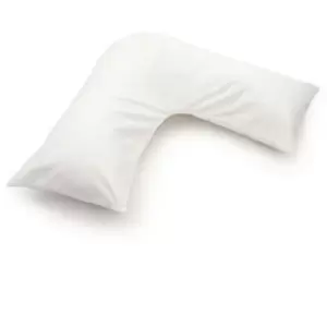 Image of Easycare Percale V-Shaped Orthopaedic Pillowcase (One Size) (White) - White - Belledorm