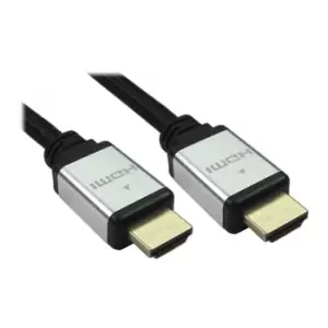 Image of Scan 1 Metre Silver/Black HDMI 2.1 Braided Cable - M/M