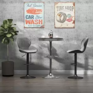 Image of Homcom Round Height Adjustable Retro Diner Style Table Faux Leather Tabletop