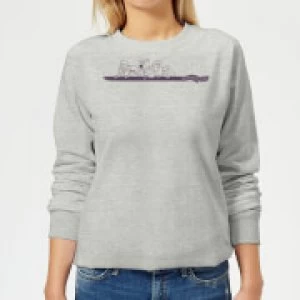 Image of Scooby Doo Those Meddling Kids Retro Womens Sweatshirt - Grey - S