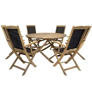 Image of Charles Bentley Plastic Mesh and Hardwood 6 Seater Dining Set
