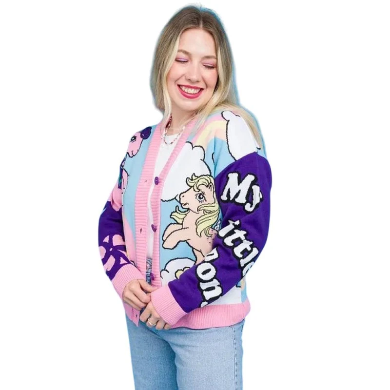 Image of My Little Pony Womens Clouds Cardigan Size: Small Multicolor Female S