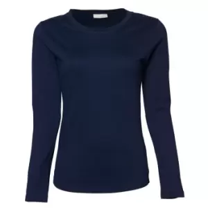 Image of Tee Jays Womens/Ladies Interlock Long Sleeve T-Shirt (M) (Navy Blue)