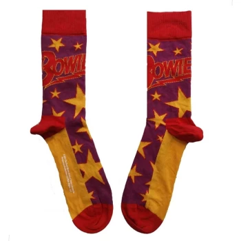 Image of David Bowie - Stars Infill Unisex UK Size 7 - 11 Ankle Socks - Purple
