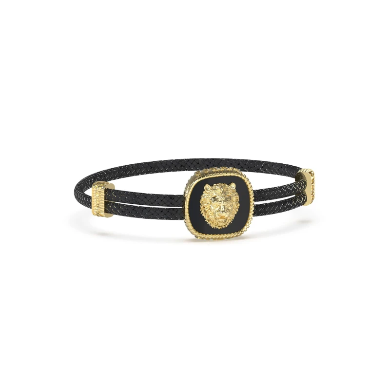 Image of Guess Mens Lion King Cuff Bracelets Black male One Size