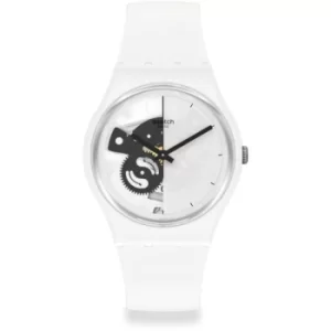 Image of Unisex Swatch Live Time White Bioceramic Watch